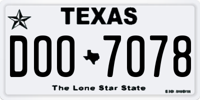 TX license plate DOO7078