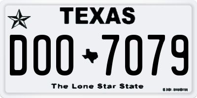 TX license plate DOO7079