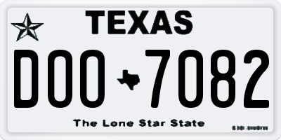 TX license plate DOO7082