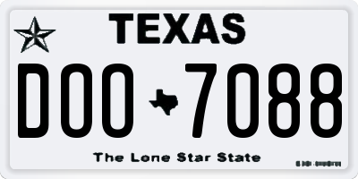TX license plate DOO7088