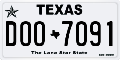 TX license plate DOO7091