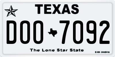 TX license plate DOO7092