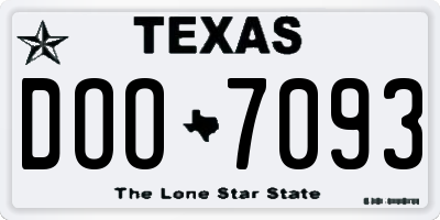 TX license plate DOO7093