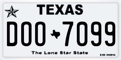 TX license plate DOO7099