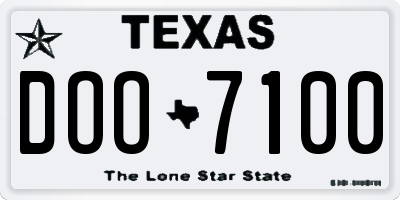 TX license plate DOO7100