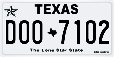 TX license plate DOO7102