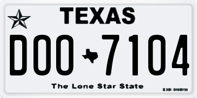 TX license plate DOO7104