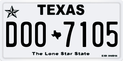 TX license plate DOO7105