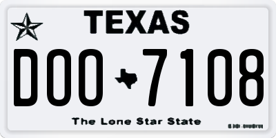 TX license plate DOO7108