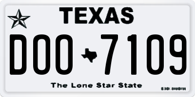 TX license plate DOO7109