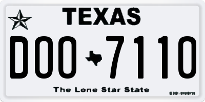 TX license plate DOO7110