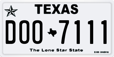 TX license plate DOO7111
