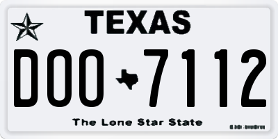 TX license plate DOO7112