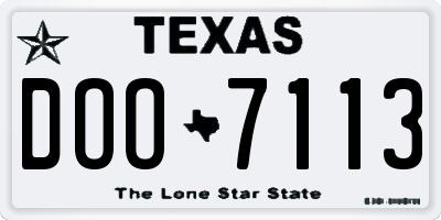 TX license plate DOO7113