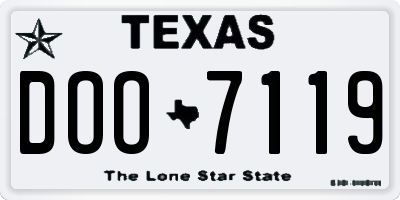 TX license plate DOO7119