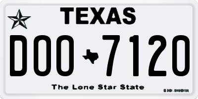 TX license plate DOO7120