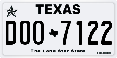 TX license plate DOO7122