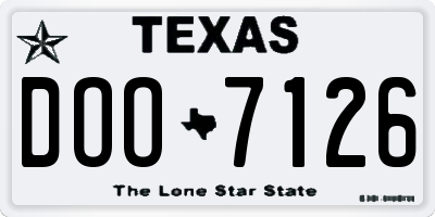 TX license plate DOO7126