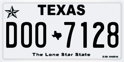 TX license plate DOO7128