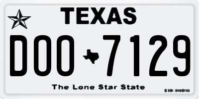 TX license plate DOO7129