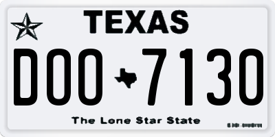 TX license plate DOO7130