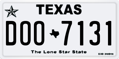 TX license plate DOO7131