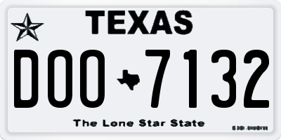 TX license plate DOO7132