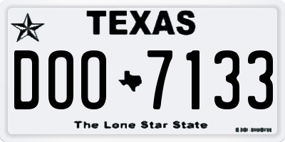 TX license plate DOO7133