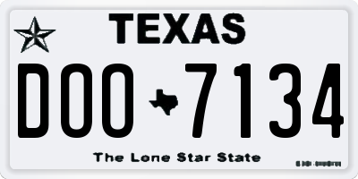 TX license plate DOO7134