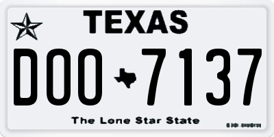 TX license plate DOO7137