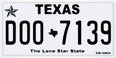 TX license plate DOO7139