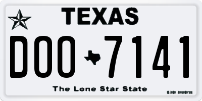 TX license plate DOO7141