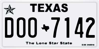 TX license plate DOO7142