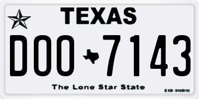 TX license plate DOO7143