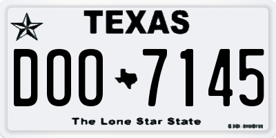 TX license plate DOO7145