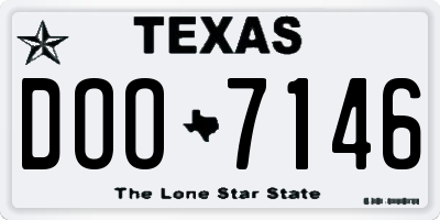 TX license plate DOO7146