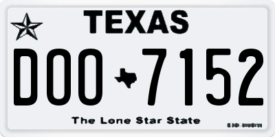 TX license plate DOO7152