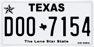 TX license plate DOO7154