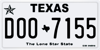 TX license plate DOO7155