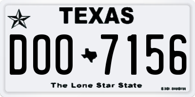 TX license plate DOO7156