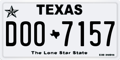 TX license plate DOO7157