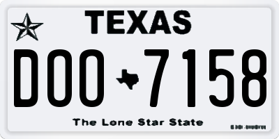 TX license plate DOO7158