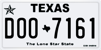 TX license plate DOO7161