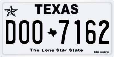 TX license plate DOO7162