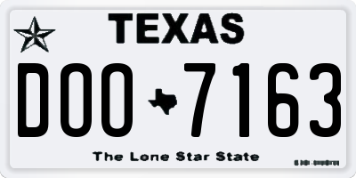TX license plate DOO7163