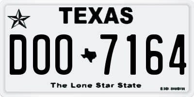 TX license plate DOO7164