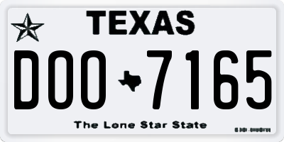 TX license plate DOO7165