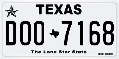 TX license plate DOO7168