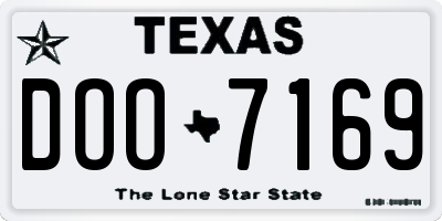 TX license plate DOO7169