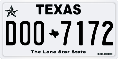 TX license plate DOO7172